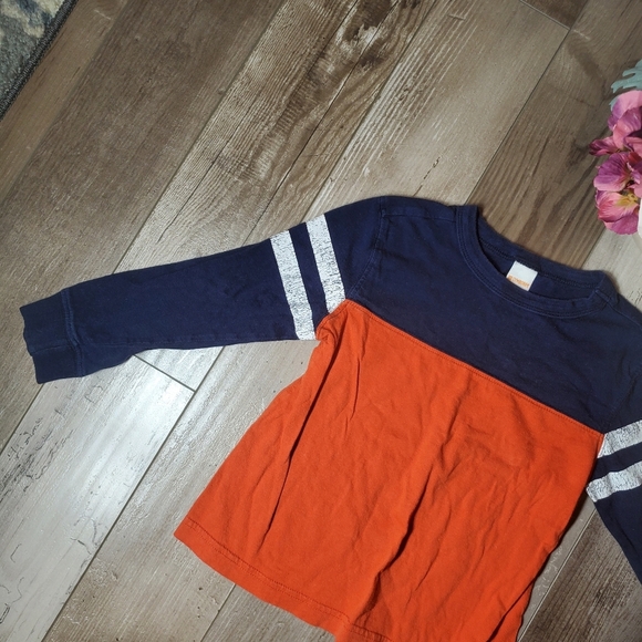 Gymboree Blue Orange and White Long Sleeve Raglan Tee Boys Size XS (4) - Picture 10 of 12